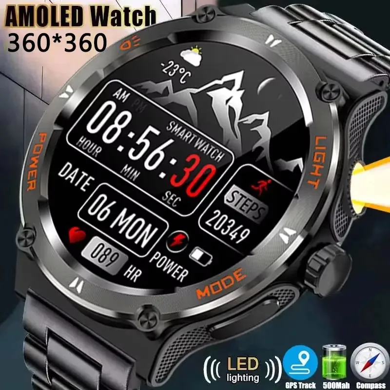 

Popular authentic products SmartWatch Men 1.53Inch 3ATM Waterproof Compass LED Flashlight Heart Rate Sleep Monitor BT Call watch