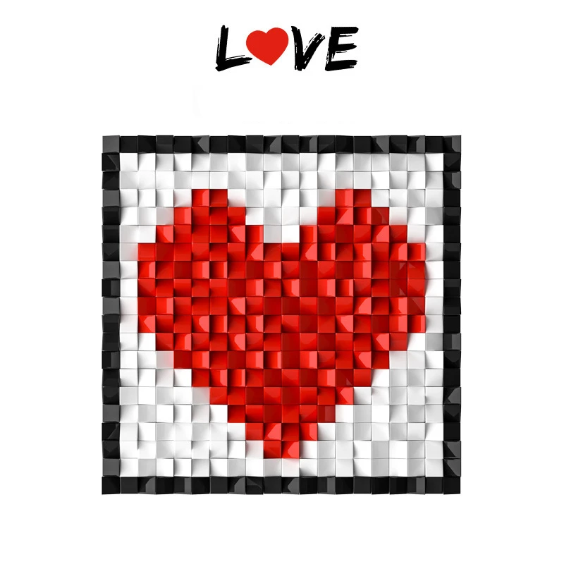 Creative Design Love Photo Frame Micro Particle Building Blocks DIY Bricks Model Desk Decor Toys For Girls Valentine\'s Day Gifts