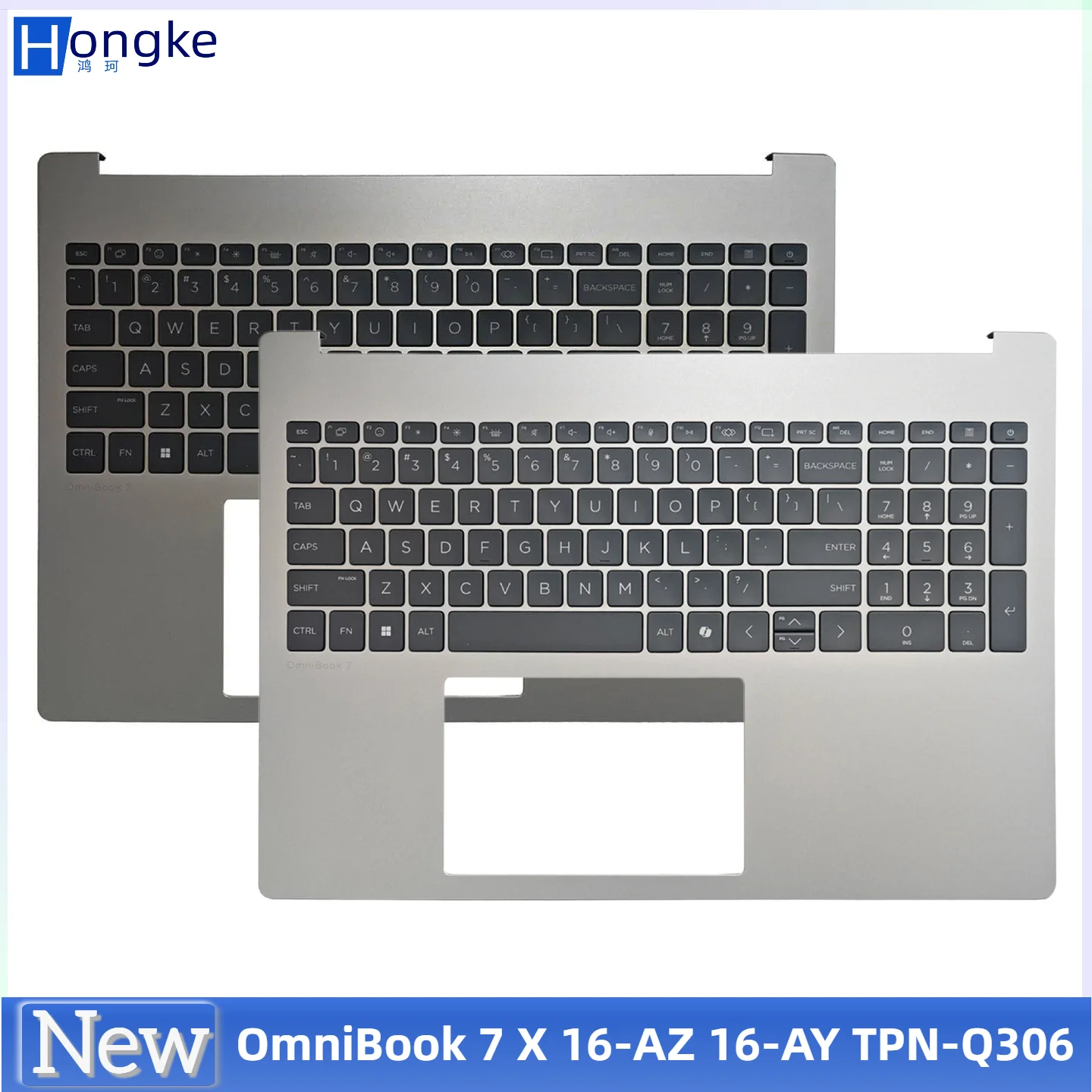 

New For OmniBook7 16-AZ 16-AY TPN-Q306 Palmrest Upper Cover with backlit Keyboar