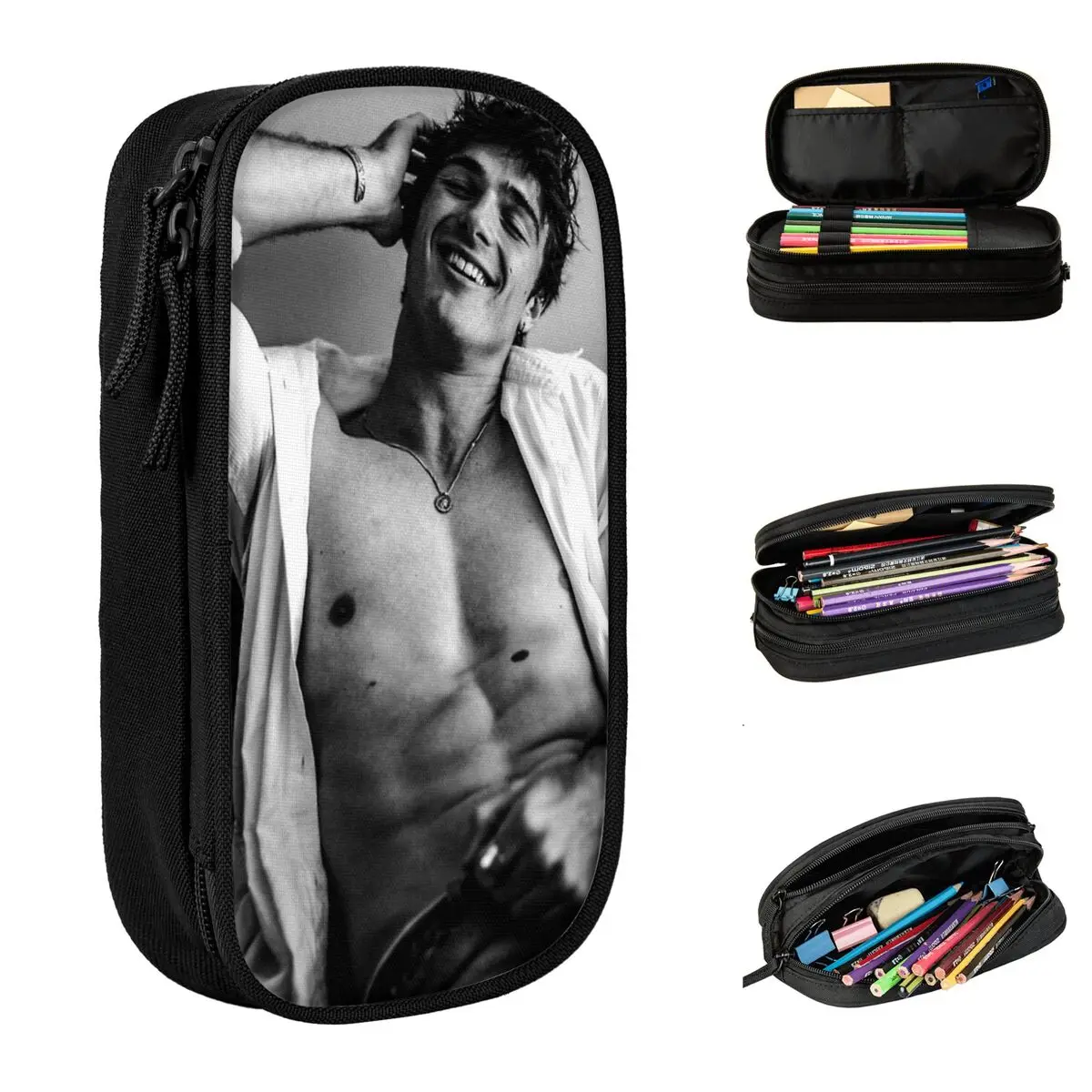 

Jacob Elordi Merch Pencil Case Large-capacity Office Accessories Australian Actor Pencil Bag Birthday Gift