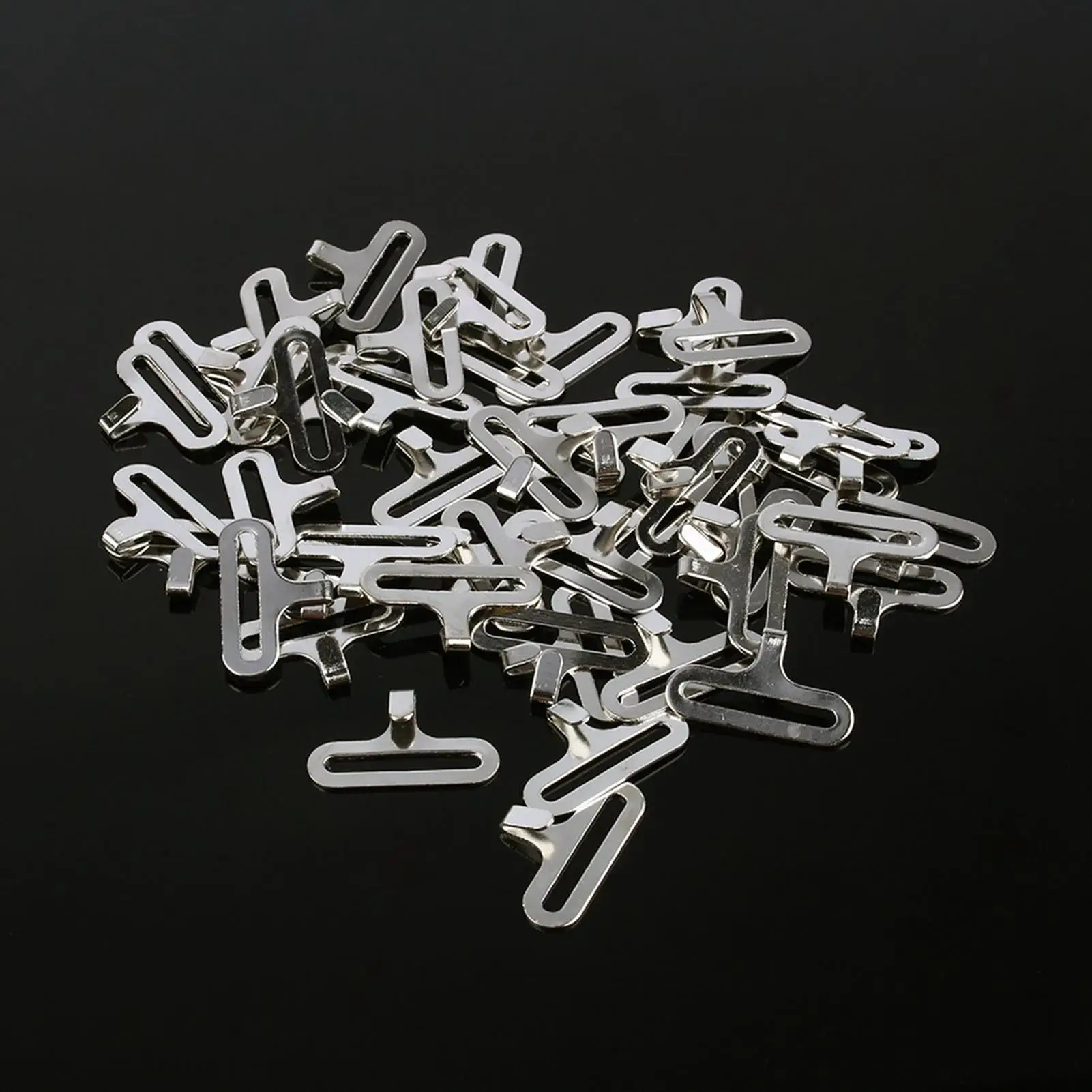 50 Adjustable Metal Bow Tie Clips & Necktie Fasteners, Cravat Hook Buckle Set for Easy DIY Bow Tie Sewing