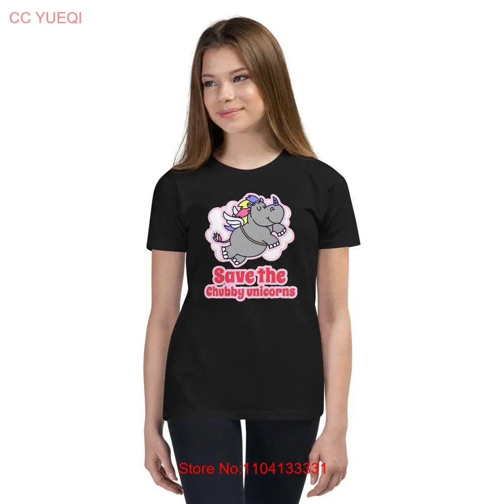 Camiseta de rinoceronte de unicornio para hija, camiseta juvenil de Save the Chubby unicornios, camisetas de regreso a la escuela, regalo para nieta y nieta