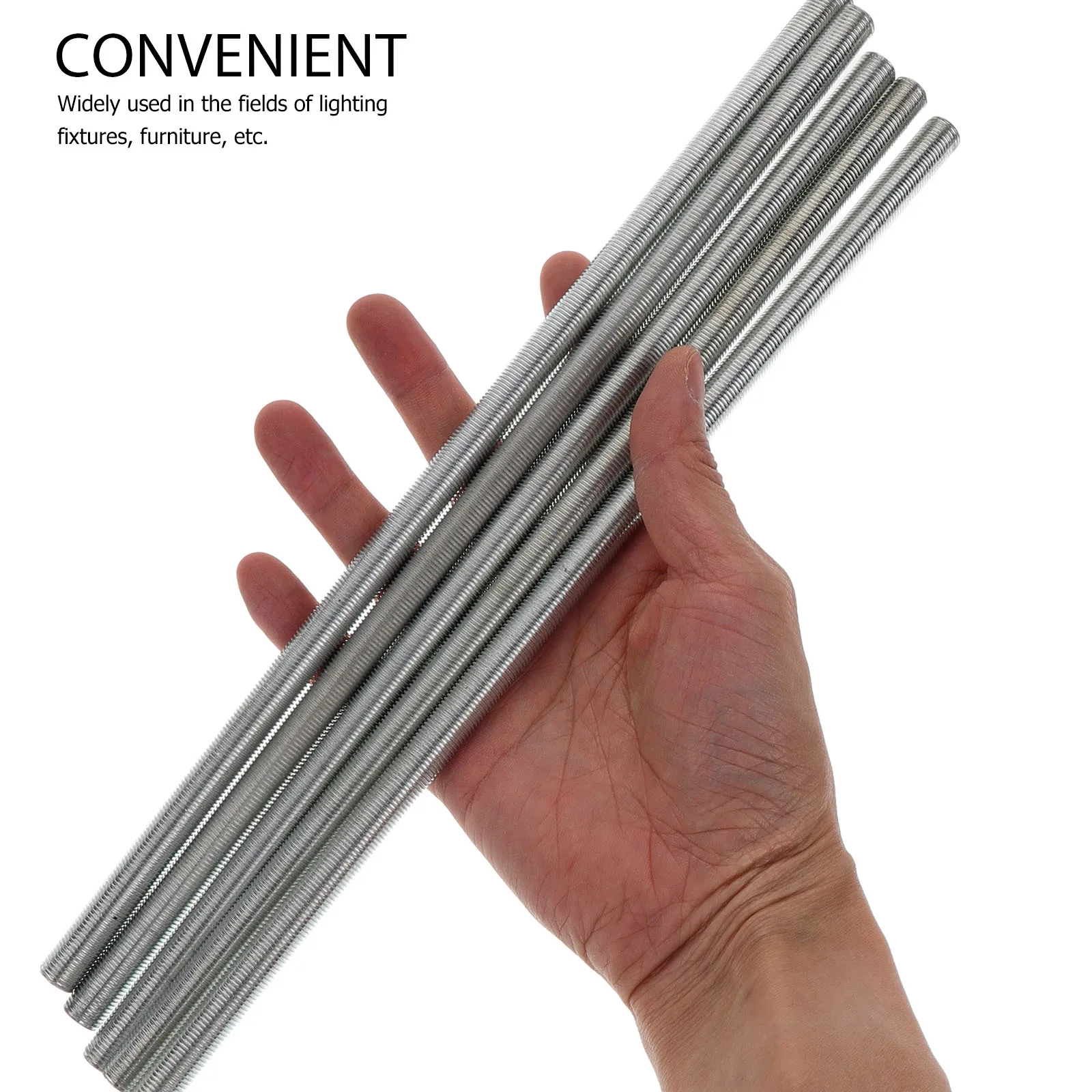 

5pcs Iron Hardware Accessories Screw Ceiling Lamp Rod Silver Multi-size Threaded Extension Furniture Lighting Fixtures