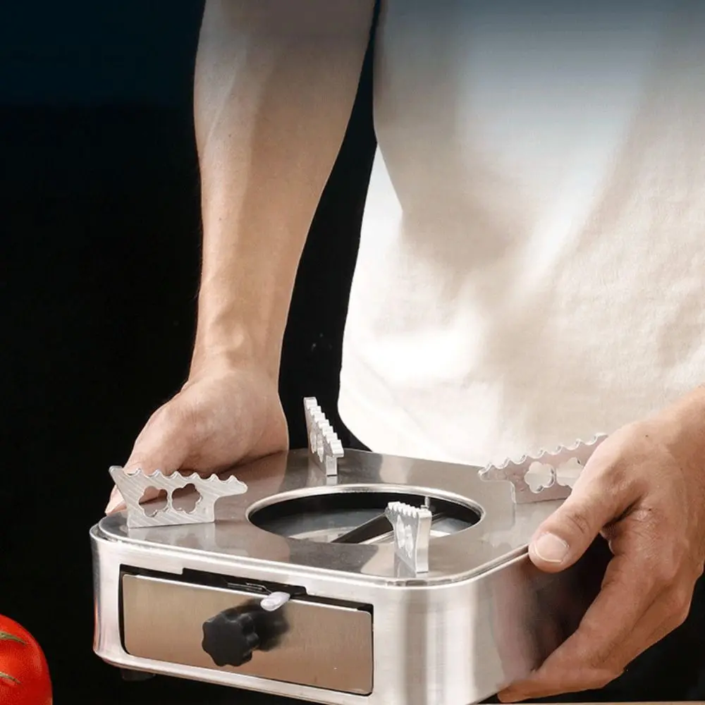 Portable Square Stainless Steel Alcohol Stove Drawer Style Silver Burner Stove Ultralight Camping Furnace Hot Pot