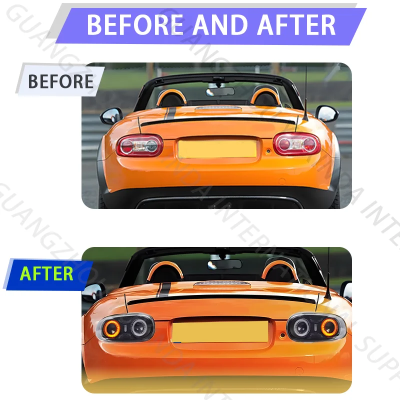 عالية الجودة LED لمبة خلفية لمازدا MX-5 NC 2005-2015 المصابيح الخلفية Emark المعتمدة ضوء الدخان النهار تشغيل ضوء