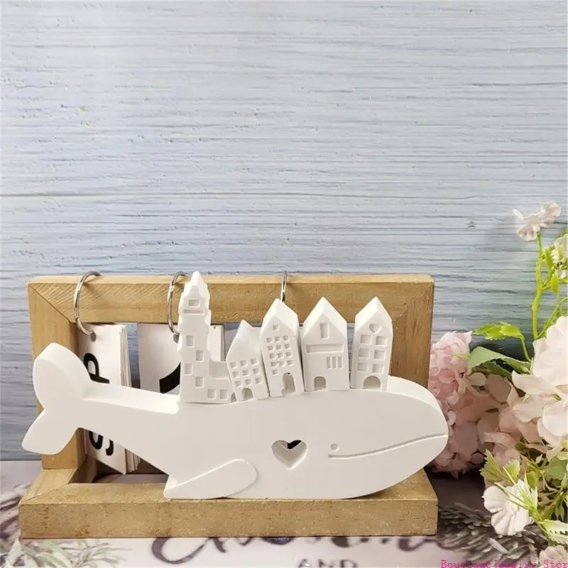 E1PE Unique Whale And House Display Ornament Mold For Innovative Handmade Gift Ideas