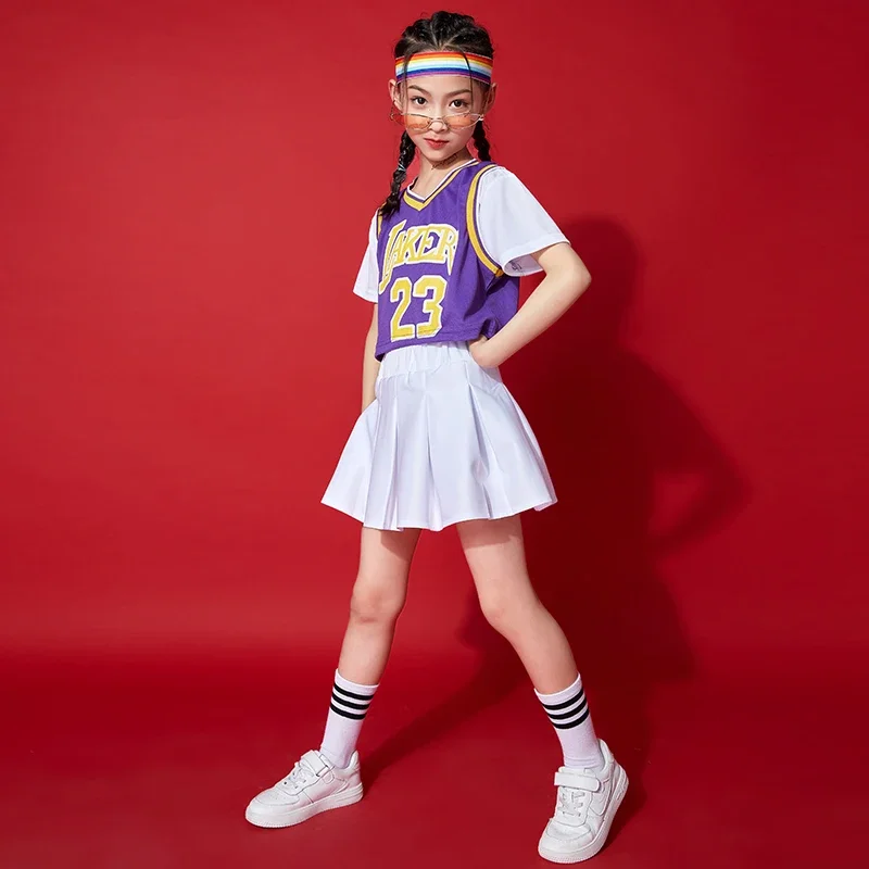 Uniformes de baloncesto para niños y niñas, Ropa de baile, concierto, Hip Hop, camiseta de animadora, pantalones cortos