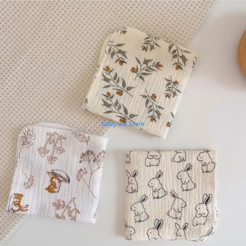 

Newborn Face Towel with 4-layer Baby Bibs Baby Wash Cloths for Boys Girls Gift 4XBD