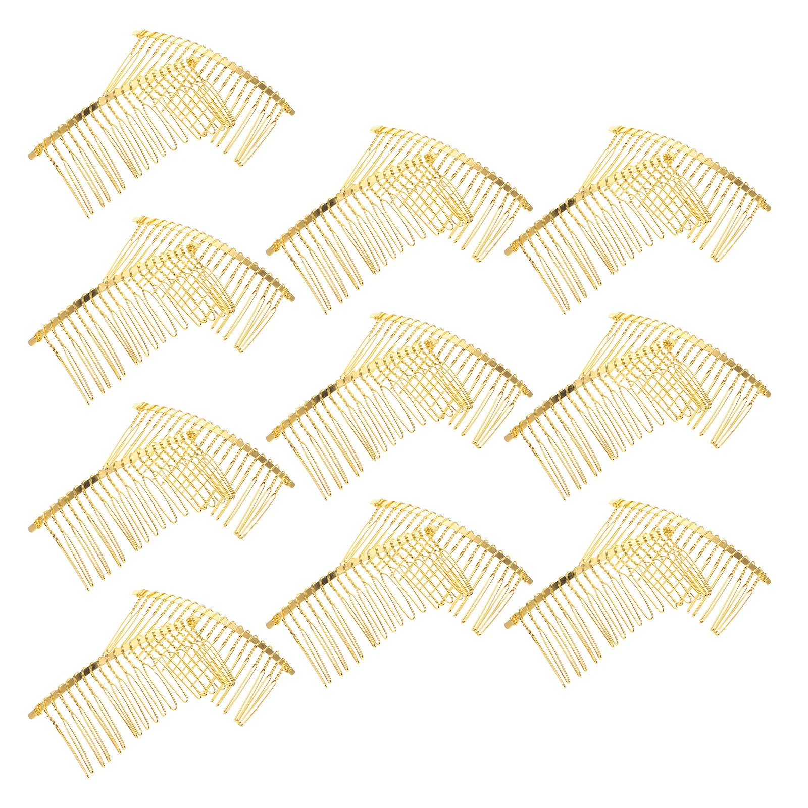 

20pcs Hair Side Combs Golden 20 Teeth Metal Veil Wire Twist Bridal Wedding Combs Styling For Women Hairdressing Comb Curly Hair