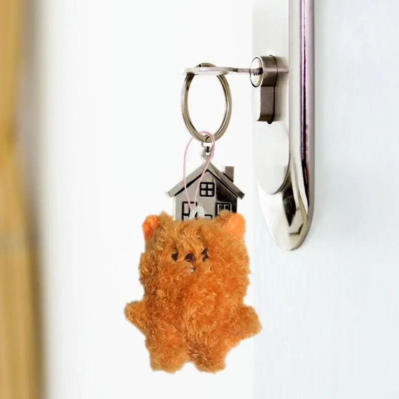 Słodki miś pluszowy breloczek mała zabawka lalka dziewczyny puszyste miękkie nadziewane plecak torba wisiorek breloczki na kluczyki do samochodu śmieszne akcesoria