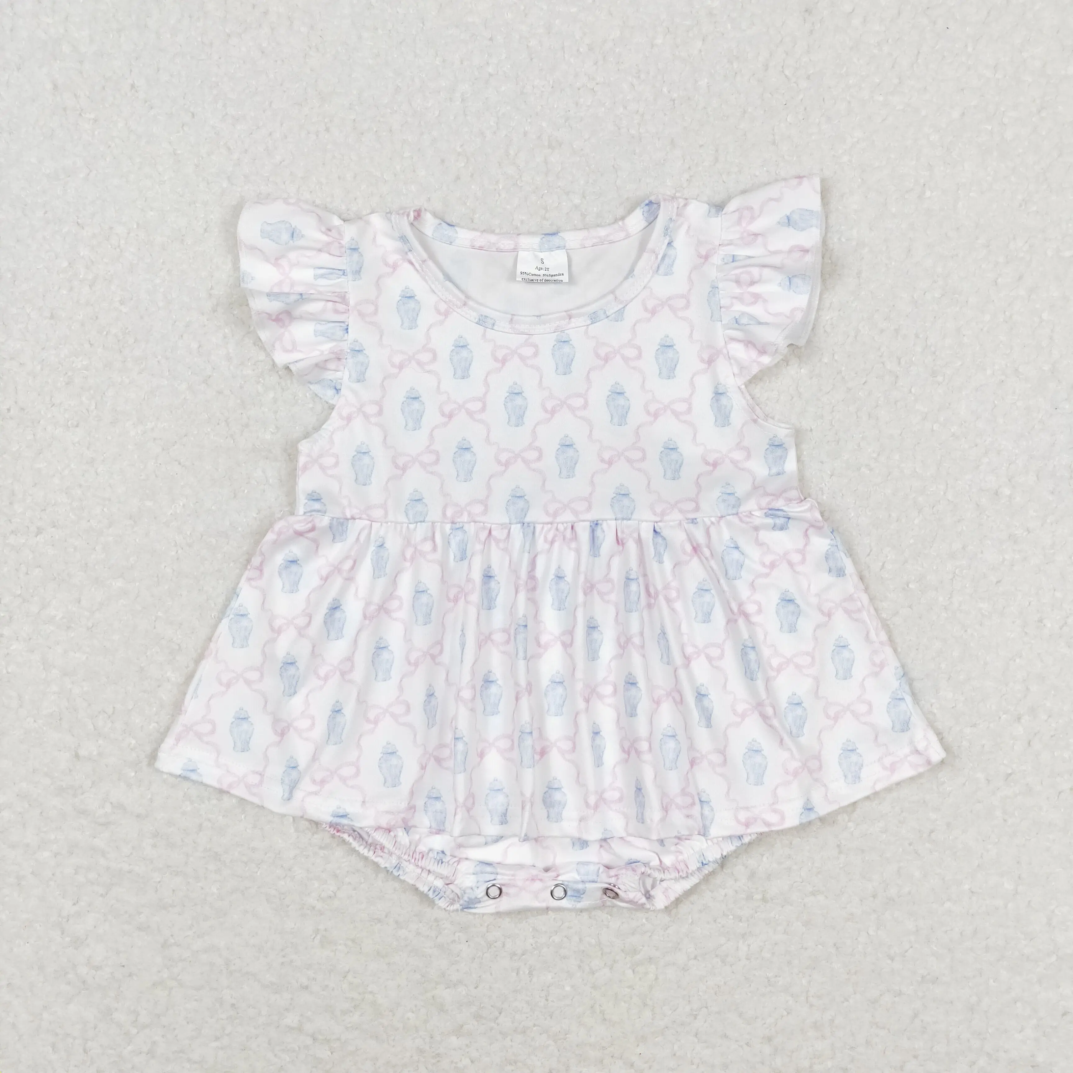 

z92-15 SR1217 New Arrival baby rompers girls bow pink white tank top romper Wholesale Summer Boutique children clothing
