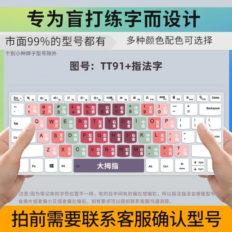Color‑Coded Touch‑Typing Keyboard Stickers for Laptop Desktop Kids Students Programming Typing Practice