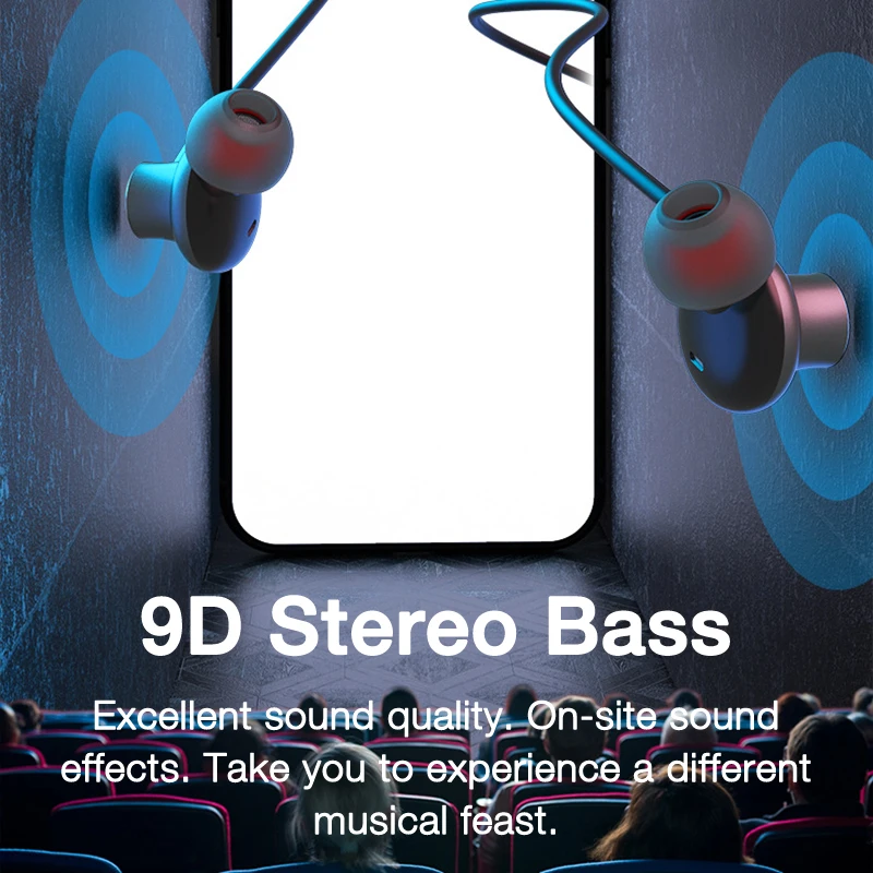 80 Hours Endurance Bass Bluetooth Headset With Microphone Stereo Neckband Headset Sports Headset TF Card