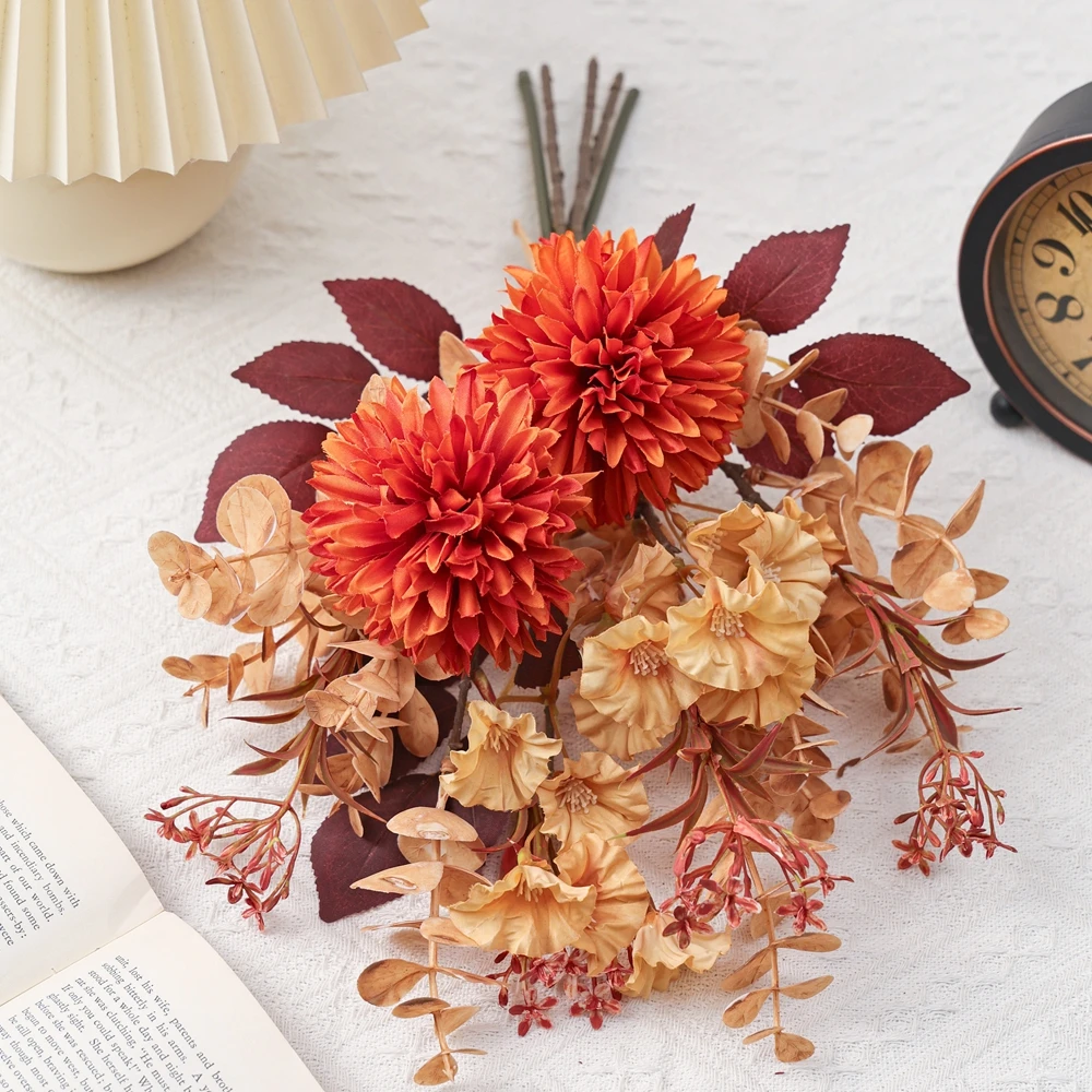 Künstliche Blume Seidenkugel Chrysantheme Hochzeits-Brautstrauß DIY-Geschenk Heimvase Hof Festival Outdoor Garten Bogen Dekoration – Detail 5