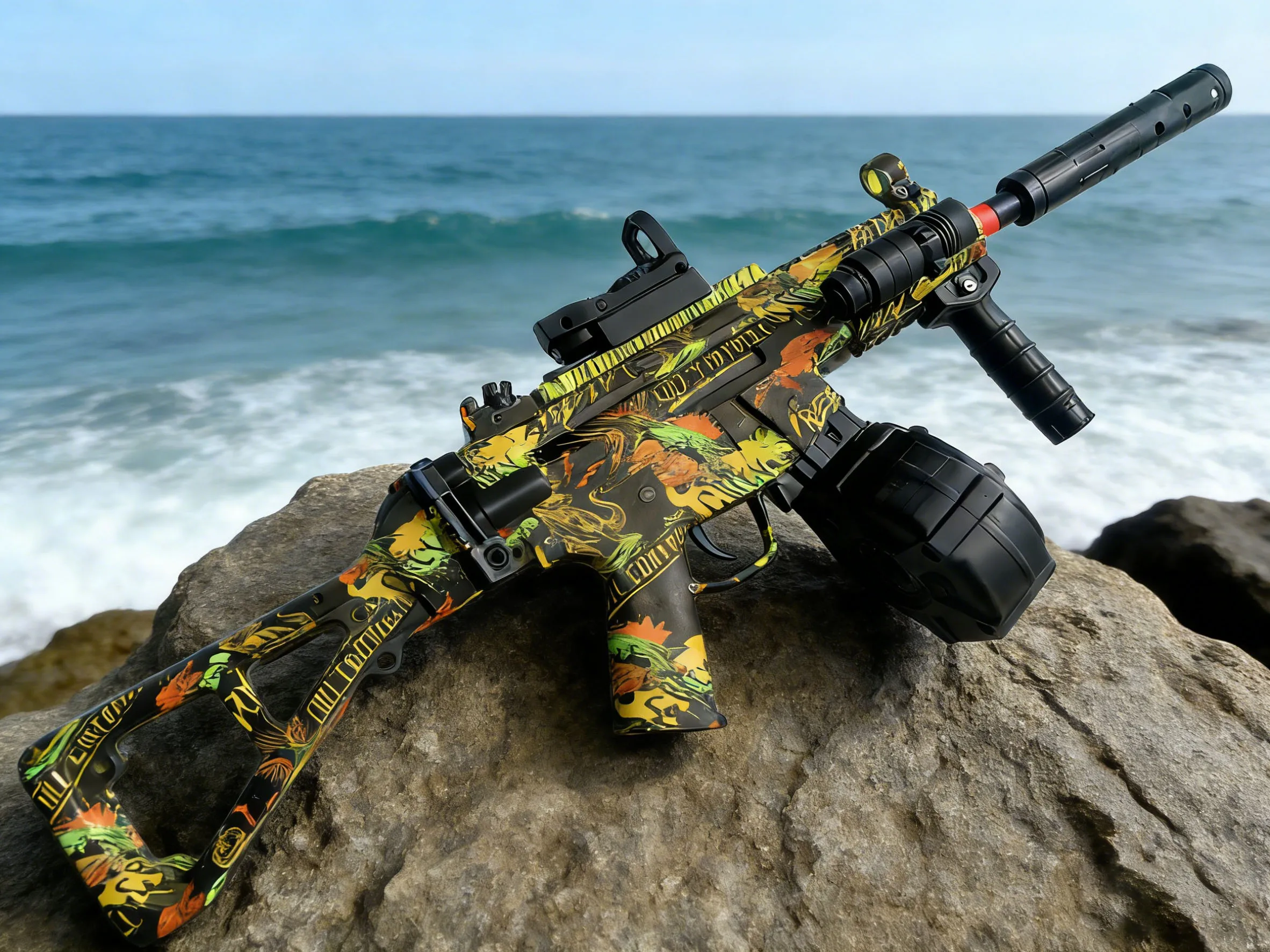 Pistola blaster de gel totalmente automática de 7.4v para adultos, alcance longo de 20m e tiro estável, brinquedo elétrico ao ar livre para adultos