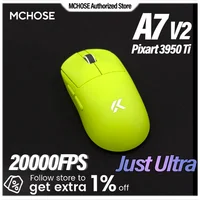 Ratón para juegos MCHOSE A7 V2 Ultra inalámbrico Pixart3950Ti Sensor insignia Super 20000FPS para seguimiento preciso compatible con controlador Web