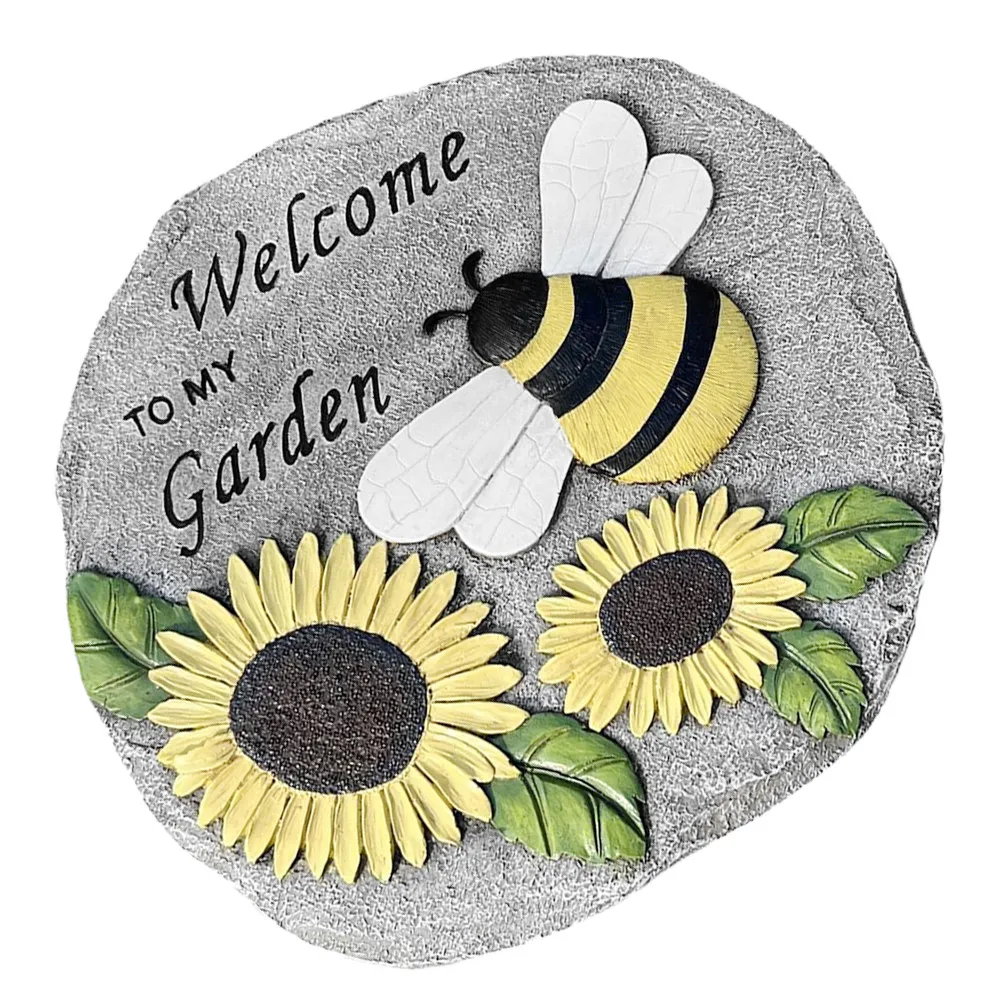 Bee Stepping Stone Resin Garden Decoration Sunflower Outdoor Patio Slabs Concrete Slabs Lawn Decorative Foot Stone