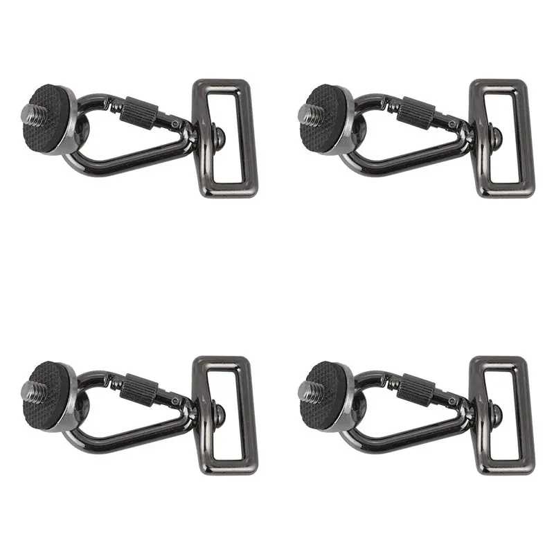 4Pcs 1/4Inch Screw Adapter + Connecting Hook For Quick Rapid Sling Strap Shoulder Neck Belt DSLR Cameras