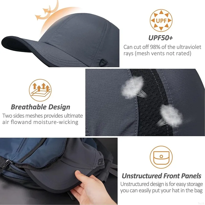 GADIEMKENSD Lightweight Breathable Adjustable Hat UPF 50+ for Men And Women Outdoor Cap for Hiking Fishing Golf Sun Protection view 4