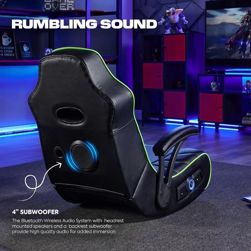 X Rocker XL Boden Gaming Stuhl, Verwendung mit allen wichtigen Spiele konsolen, Handy, TV, Smart Devices, mit Subwoofer, Kopfstütze montiert