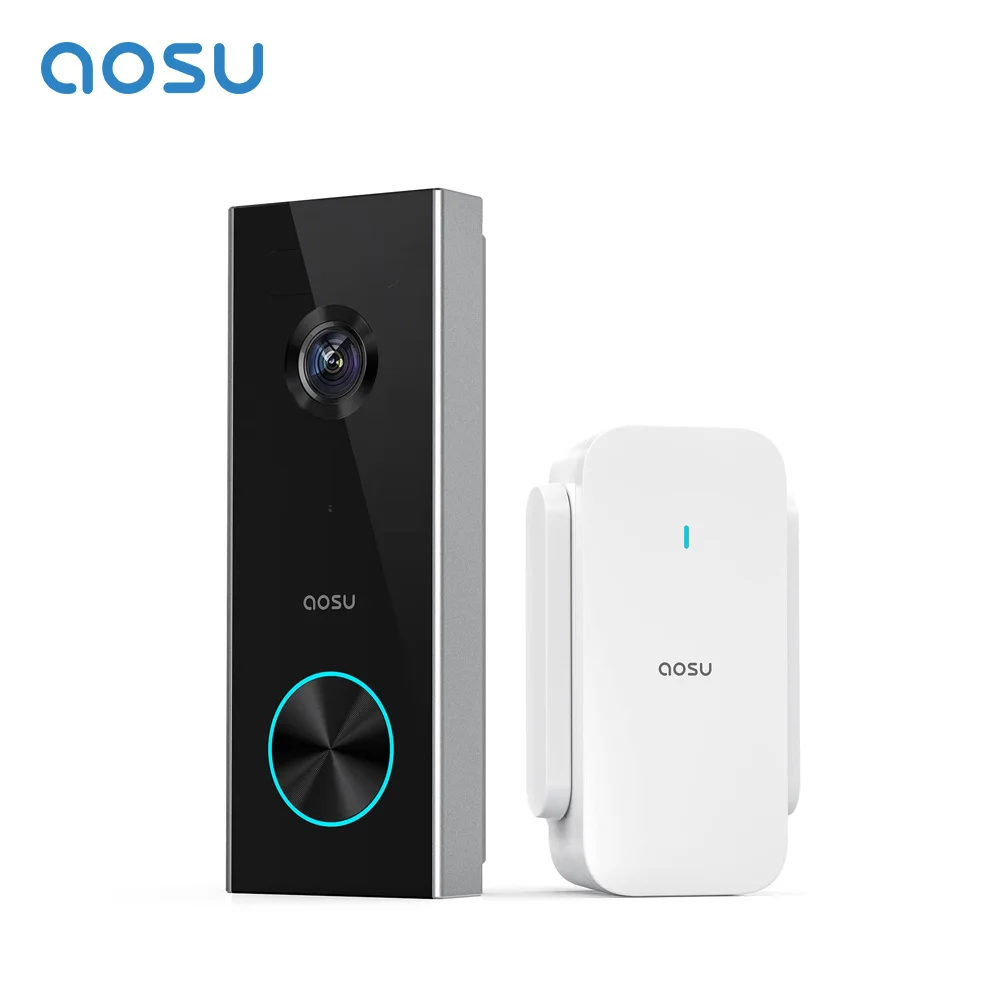 AOSU 3MP Wireless Video Intercom WiFi Doorbell Built-in Battery AI Human Detection 2-way Audio Smart Door Bell Support Alexa