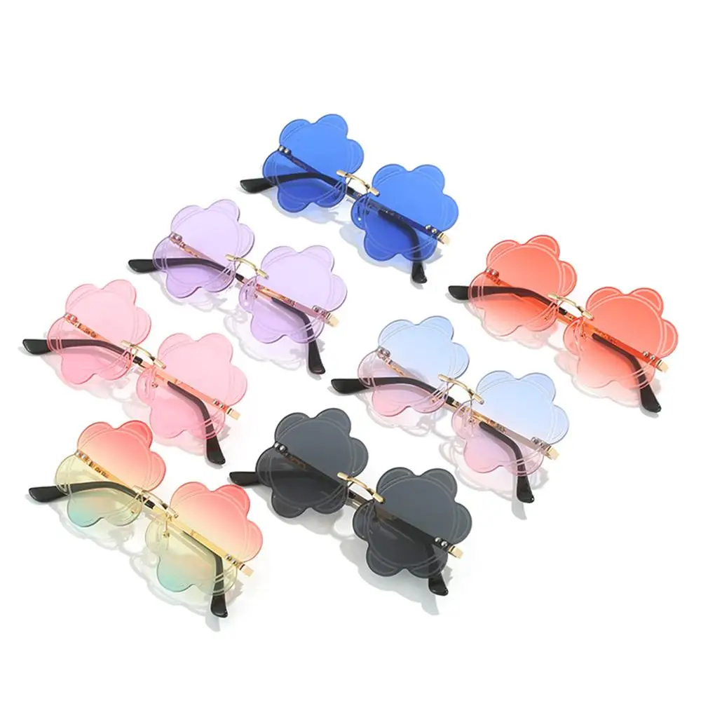 Funny Party Favor Rimless Fashion Sun Glasses Flower Lens Sunglasses Photo Glasses Snowflakes Shades