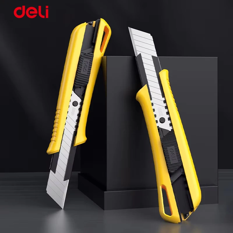 18mm Plastic Handle Utility Knife Auto Lock SK5 Steel Blade Thickened Track Heavy Duty Box Cutter Sharp Hand Tool Equipment