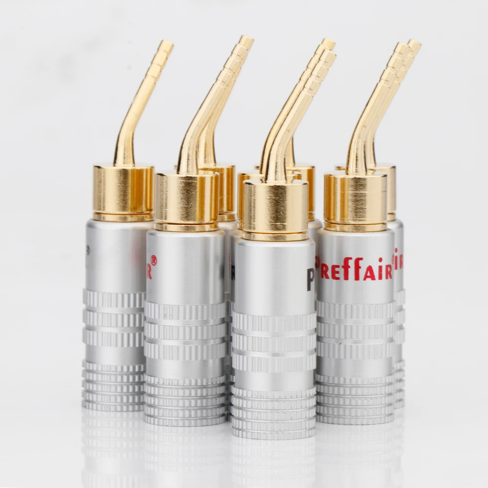 Preffair 24K placcato oro 4mm spina a banana 2mm tipo pin cavo altoparlante audio fai da te adattatore HiFi connettore a banana