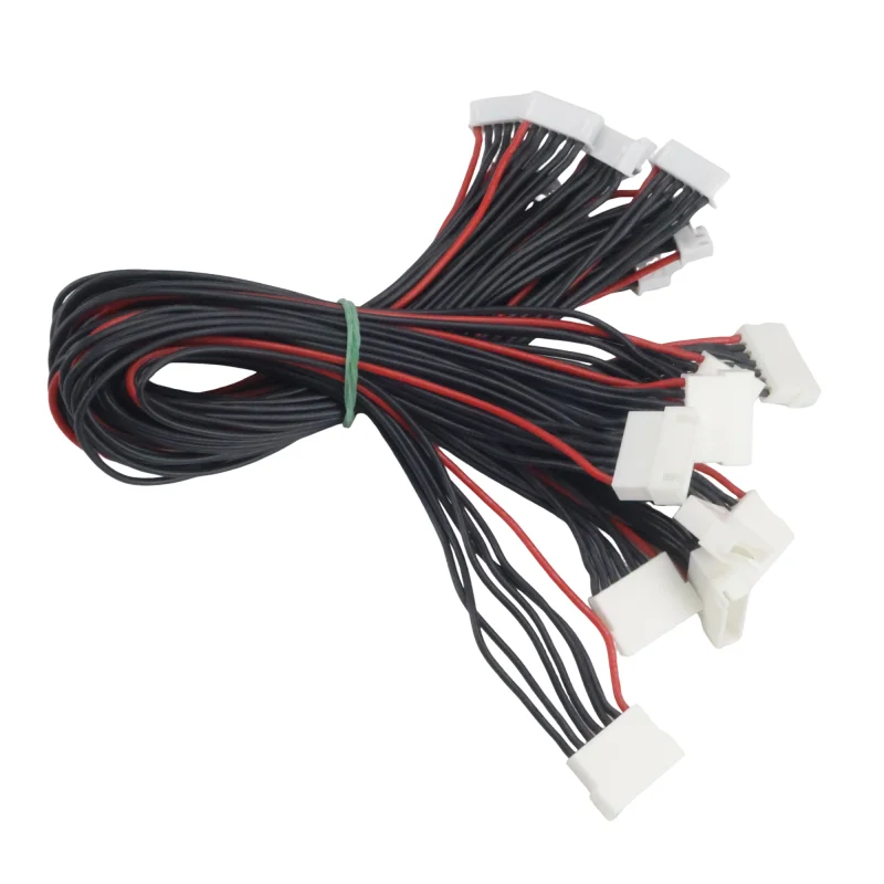Cable de extensión de equilibrio Lipo de alta calidad, 10 Uds., 1S a 8S, 30cm, 22AWG, Cable de silicona, Cable de carga de doble cabezal para batería RC DIY