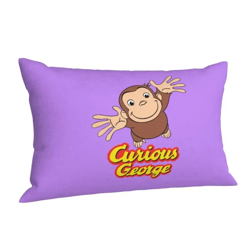 Custom Luxury Curious George Cushion Cover Soft Monkey Cartoon Pillow Case Rectangle