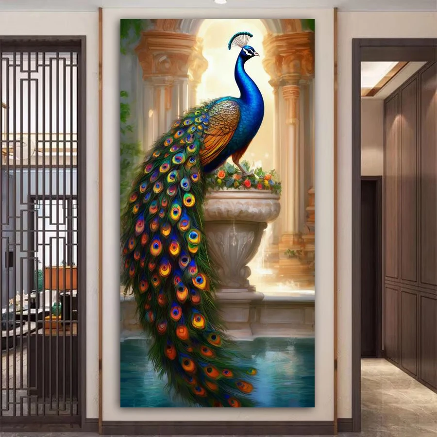 

Colorful Peacocks Large Diy Diamonds Painting New 2025 Big Birds Full Square Round Drill Mosaic Embroidery Pictures 100x200cm