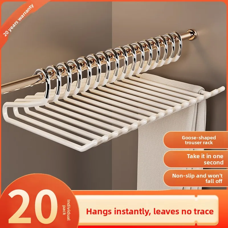 

Вешалки для брюк из пластика Ele Goose-aped, для домашнего использования, органайзер для шкафа, со встроенным слотом для брюк