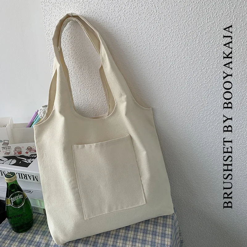 French Style Canvas Bag 2025 New Women\'s Large Capacity Single Shoulder Backpack Versatile Bookbag Handbag Trendy Student Bag