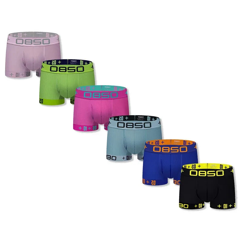 Men's Large Size New Sexy Trendy Sexy Fashion Underwear Personalized Sports Threaded Cotton Boxers