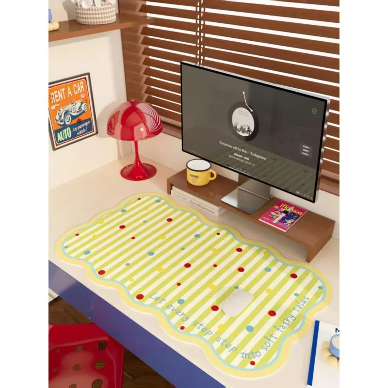Cartoon illustration mouse pad oversized cute girl dormitory computer table pad large keyboard pad