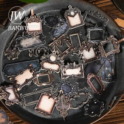 JIANWU 20 Sheets Antique Metal Label Series Vintage Border Material Collage Sticker Creative DIY Journal Scrapbooking Stationery