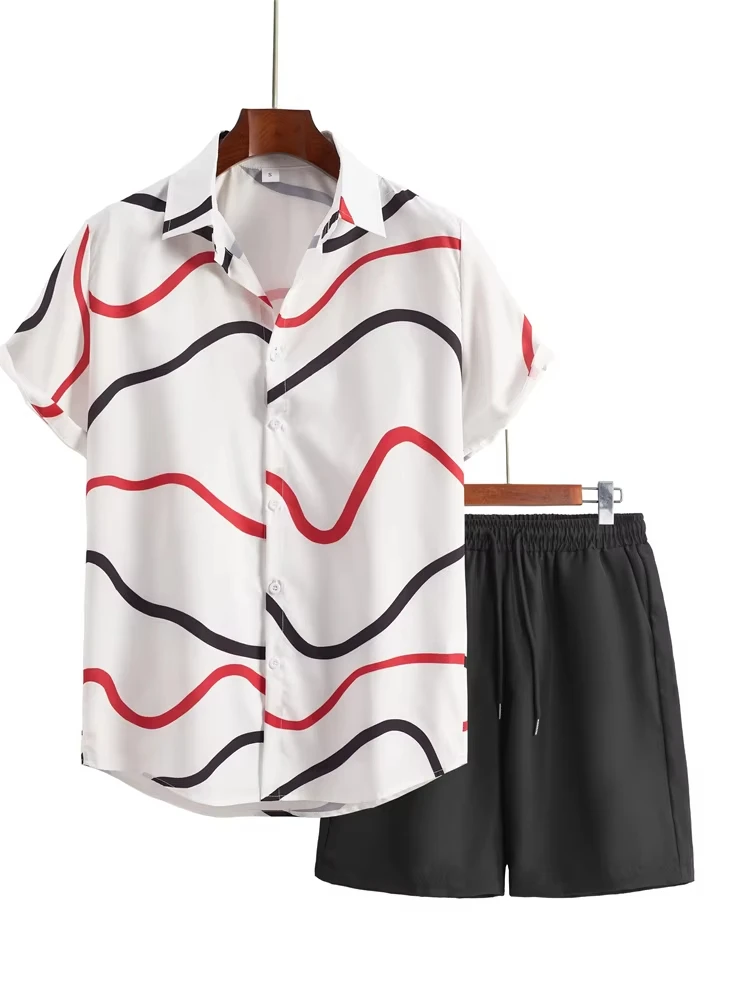 

Men's 3D Printed T-shirt set, Retro totem, Summer Fashion short-sleeved shirt, Big Beach shorts, streetwear, Hawaiian Suit