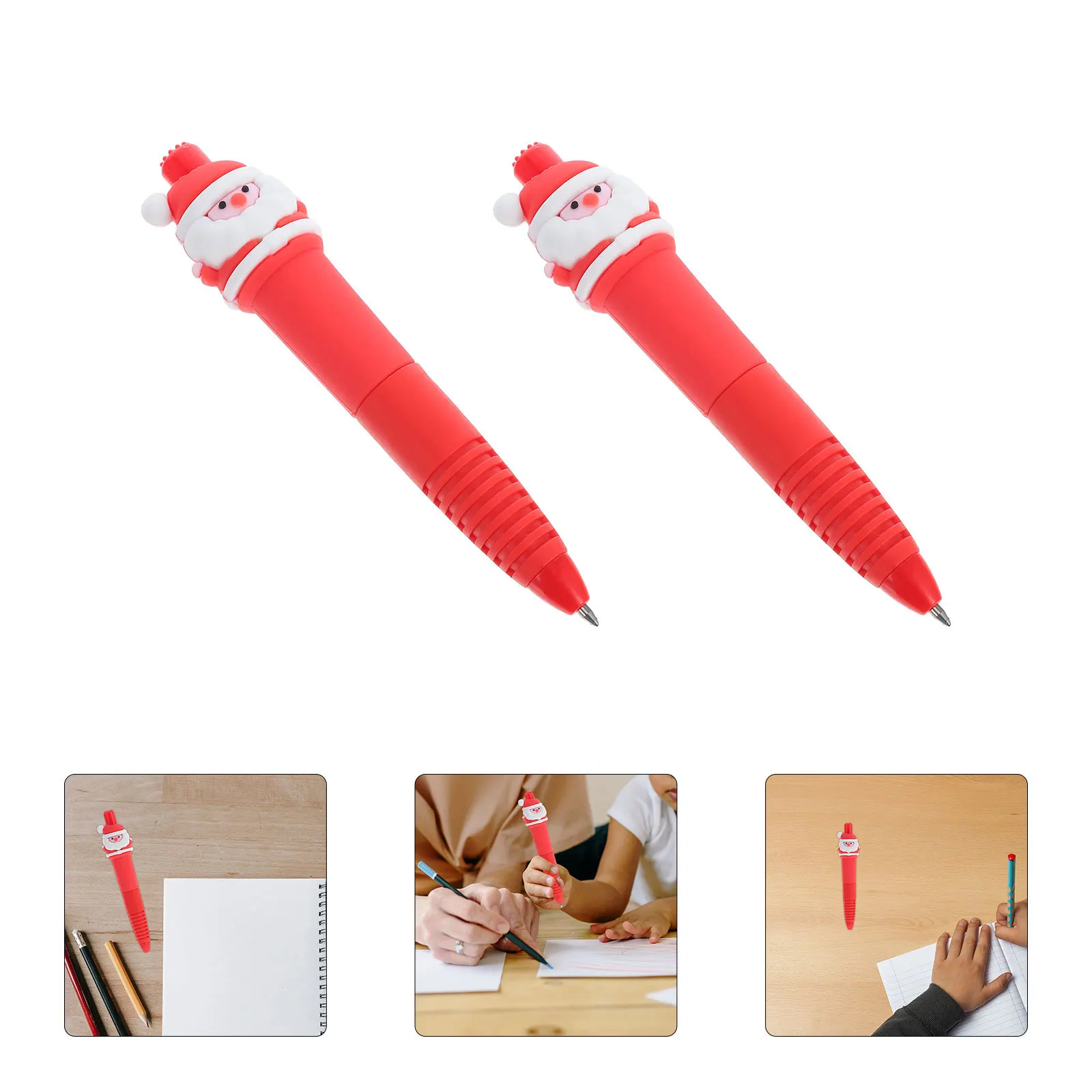 

6Pcs Christmas Ink Pens Santa Claus Retractable Black Ink for Students Holiday Writing School Supplies Xmas Stocking