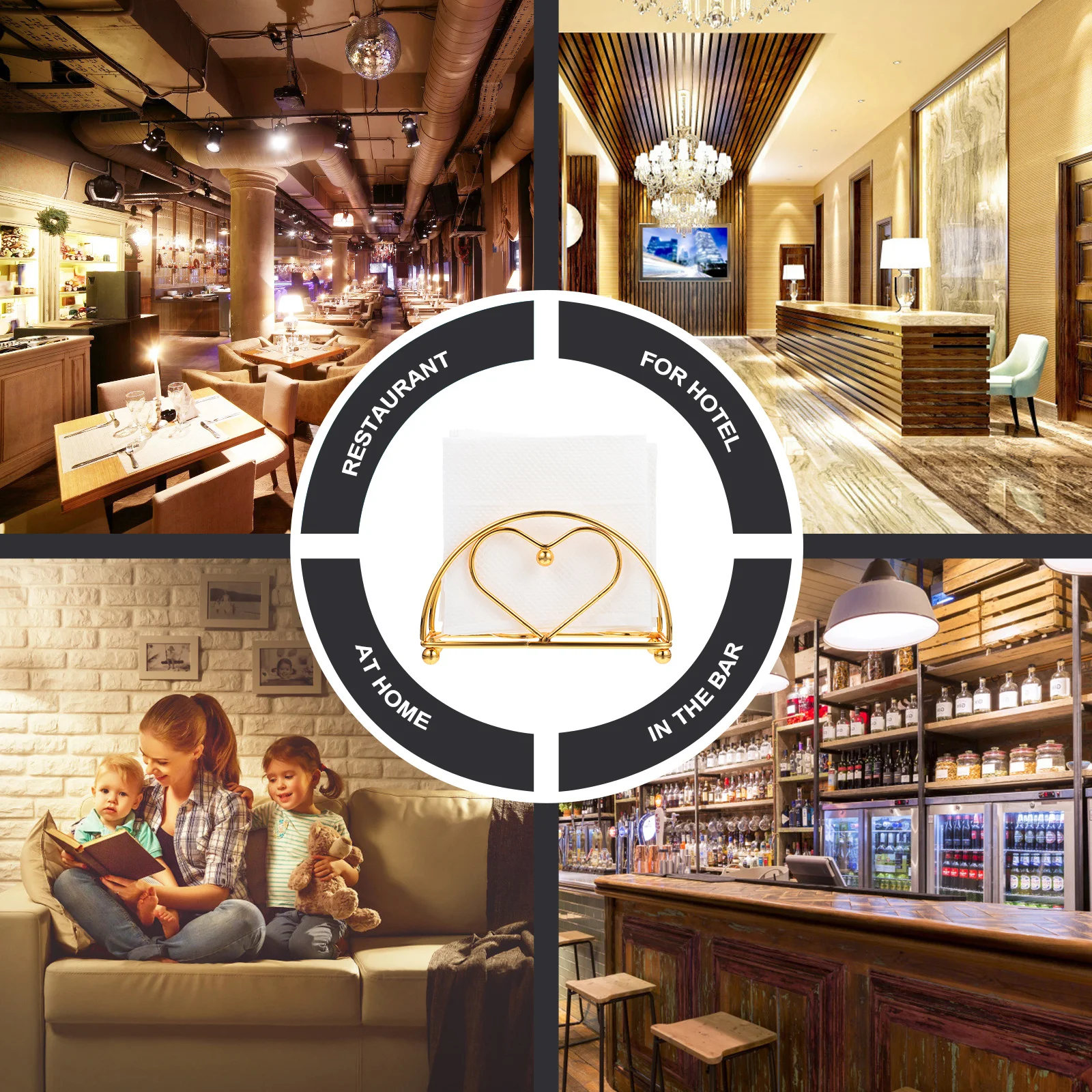 

1pc Stand-Up Napkin Holder Iron Rust-Resistant Smooth Edge For Home Office Hotel Tissue Rack Napkin Storage Shelf Kitchen Bar