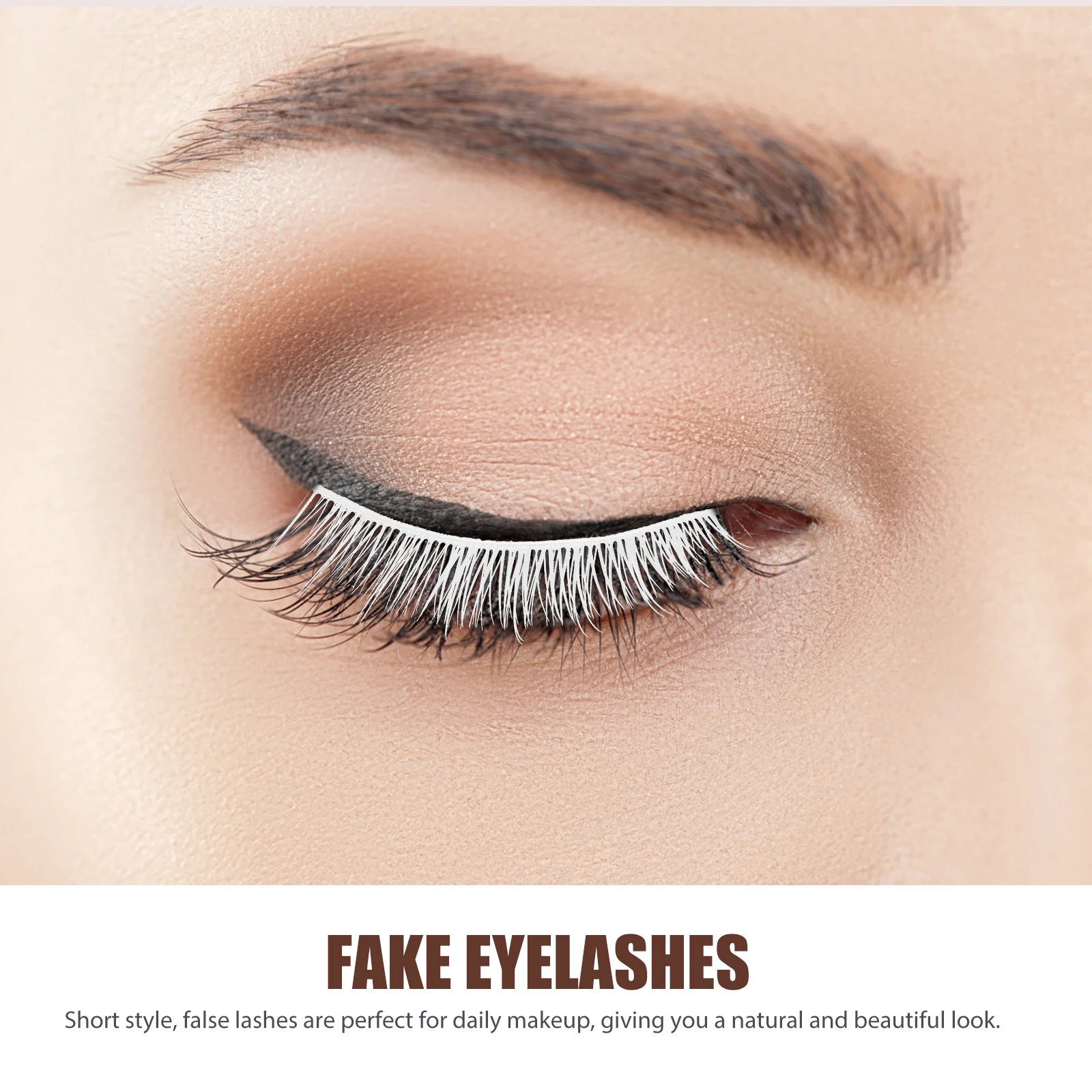 

Halloween Fake Eyelashes White Lash Extensions Short Style Comfortable Lashes For Daily Makeup Party