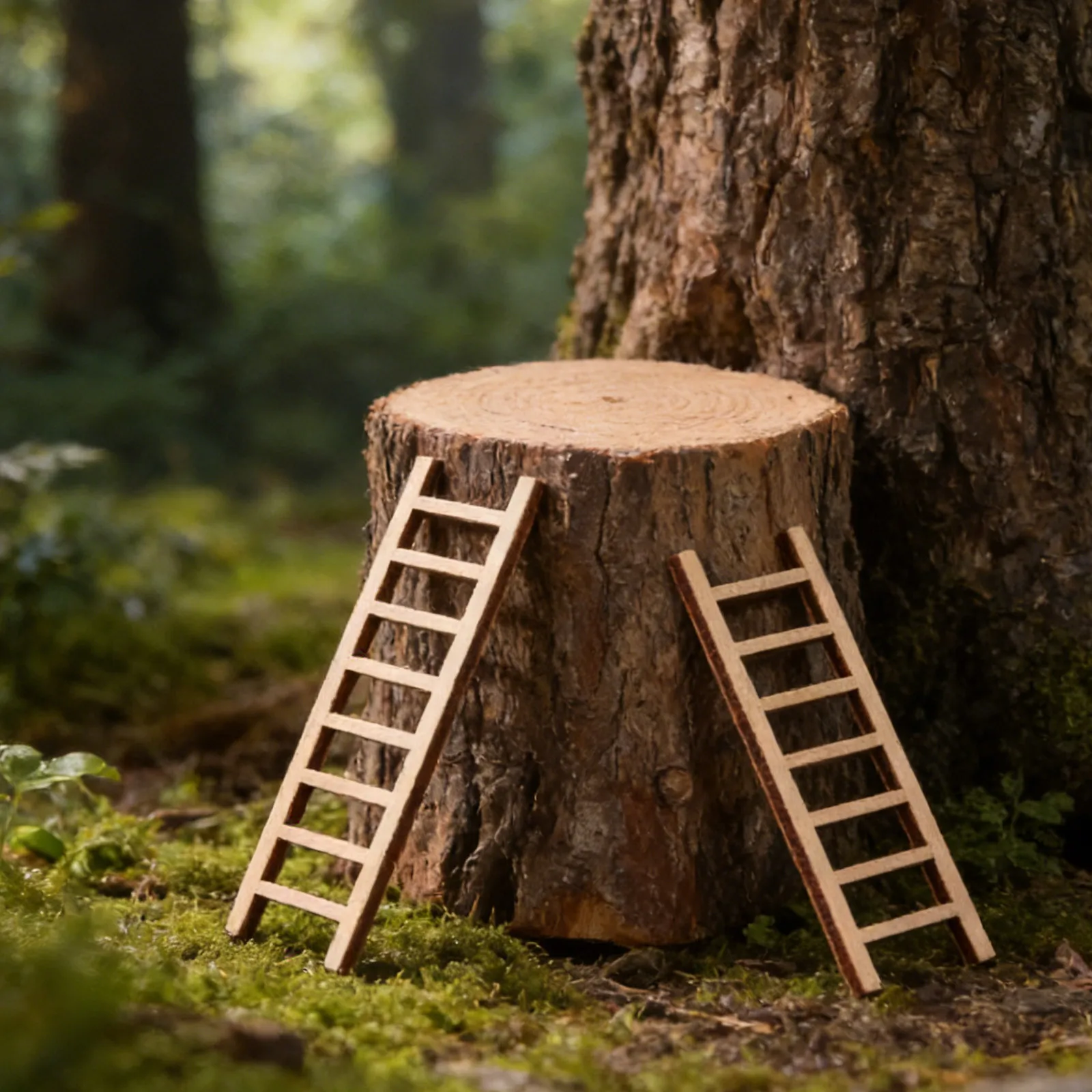 15Pcs Succulent Bonsai Mini Wooden Staircase Creative DIY Ornaments Sand Table Landscaping Home Store Decor Scenery