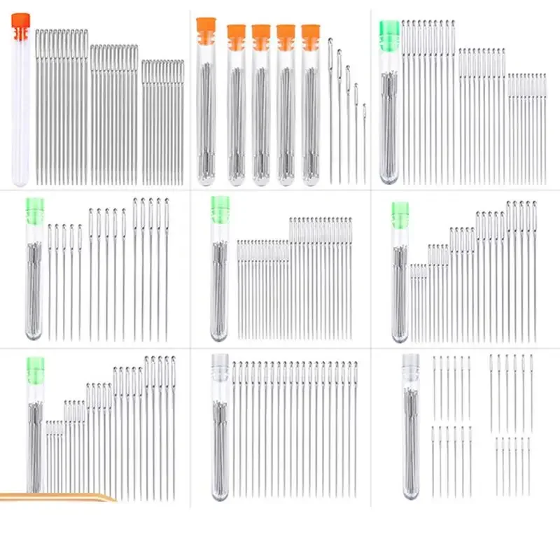 15-50pcs Large Eye Sewing Needles Handmade Leather Embroidery Thread Needle Cross Stitch Knitting Needle Sewing Accessory