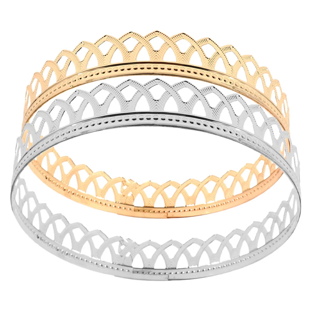 2 Pcs Tiara Gold American Men's Headdress Crown Charms for Bracelets Molding Corner Blocks Metal