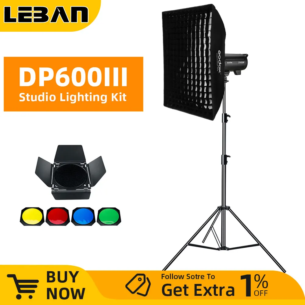 Godox DP600III 600W GN106 2.4G Built-in X System Studio Strobe Flash Light for Photography Lighting Flashligh