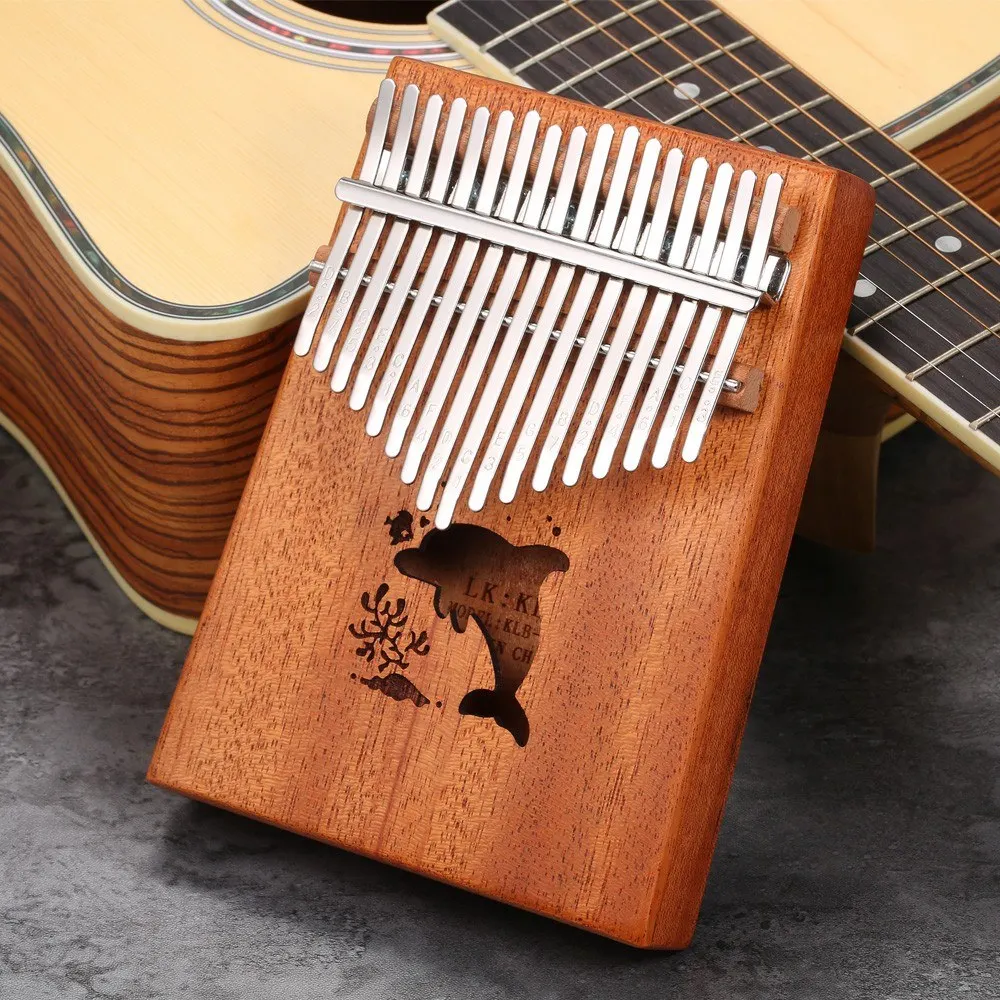 17 tasti portatile pollice pianoforte strumento tascabile Kalimba dito pianoforte Mbira piccoli giocattoli musicali