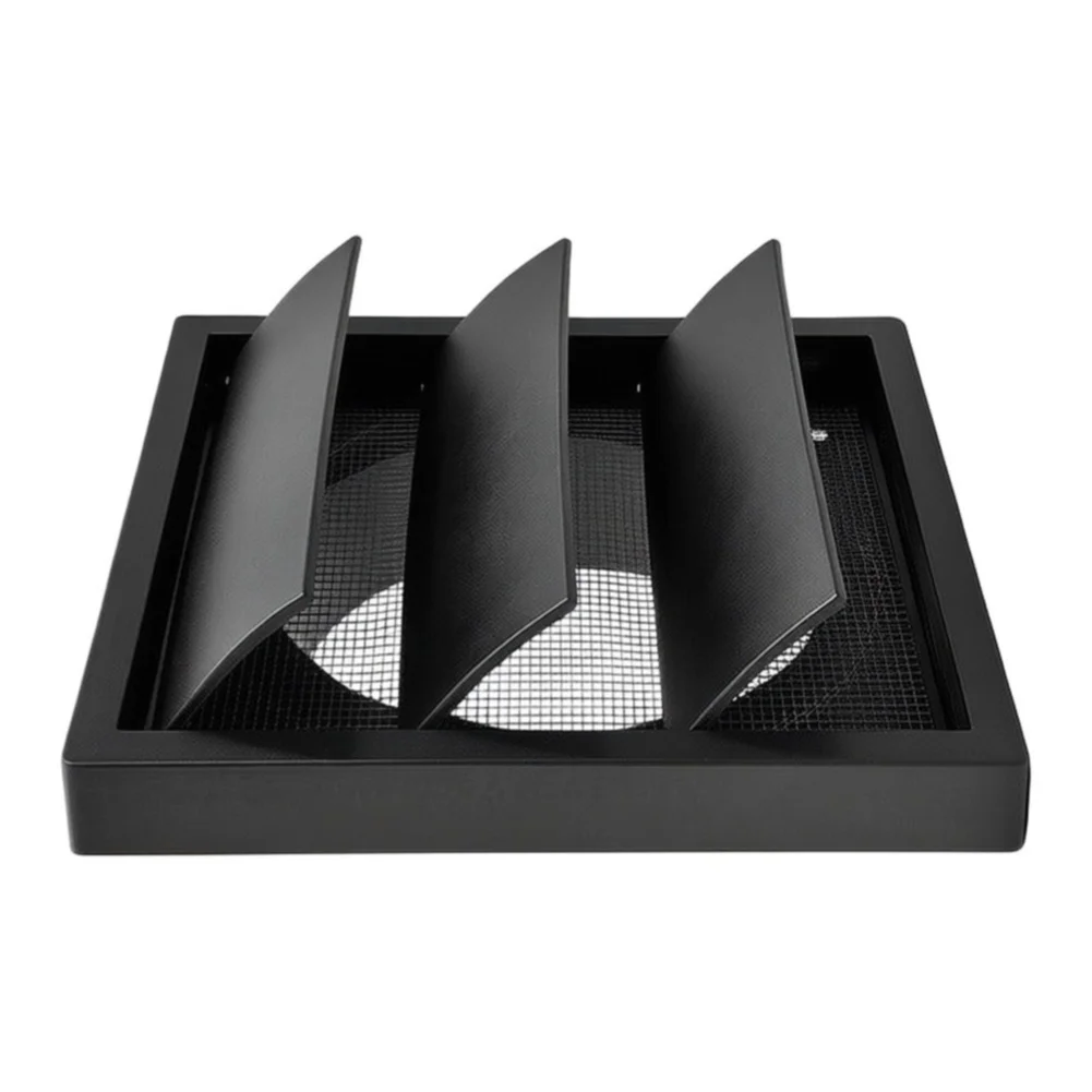 Square Balcony Louver Cover for Exhaust Vent Black Adjustable Airflow Ventilation Cover 100MM 125MM 150MM 200MM