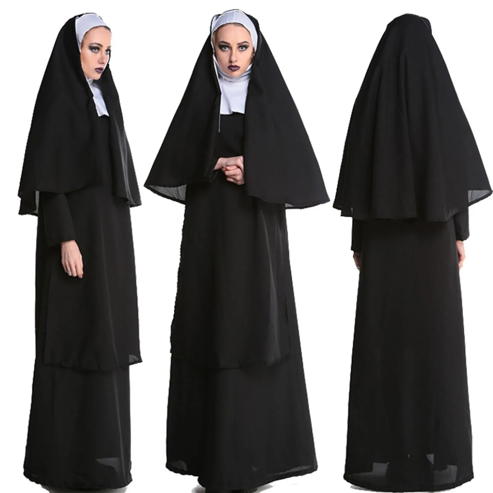 

Halloween Cosplay Costumes Women's Halloween Traditional Stage Masquerade Clothing Costume Nun Dress Halloween Costume for Women