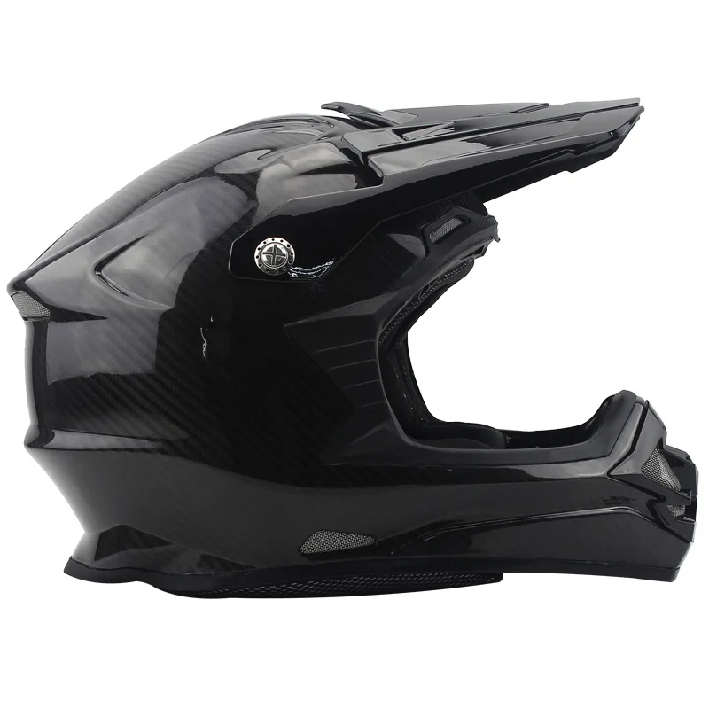 

Glossy Black Racing Helmet Motorbike Carbon Fiber Light Weight Off Road Full Face Motorcycle Helmet Cascos for Moto Summer