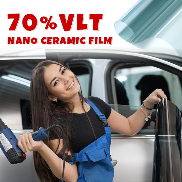 

VLT70% 72/76/80/90/100cm x 152cm IR100% 2 MIL Hd Nano ceramic film Car and Home window film Glass film Building film sunscreen