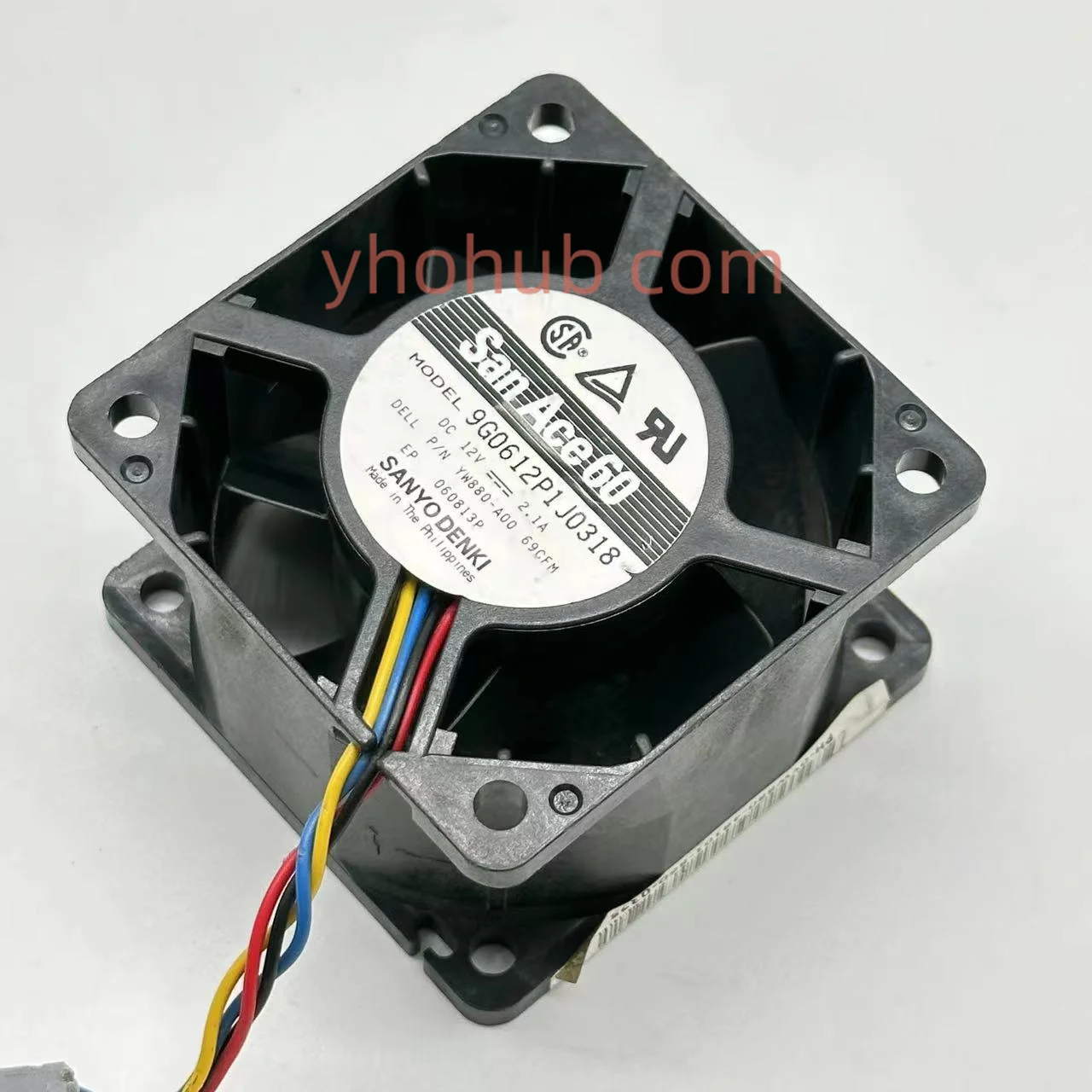 

SANYO DENKI 9G0612P1J0318 DC 12V 2.1A 60x60x38mm Server Cooling Fan